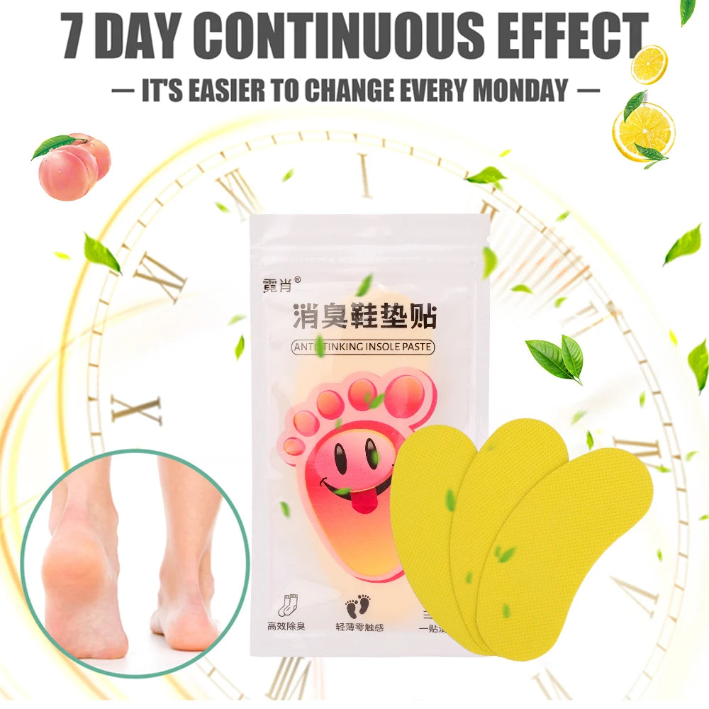 12/120Pcs Shoes Deodorant Sticker Deodorant Foot Odor Sneaker Smell Fresh Fruity Aroma Insole Sterilization Sticker Wholesale