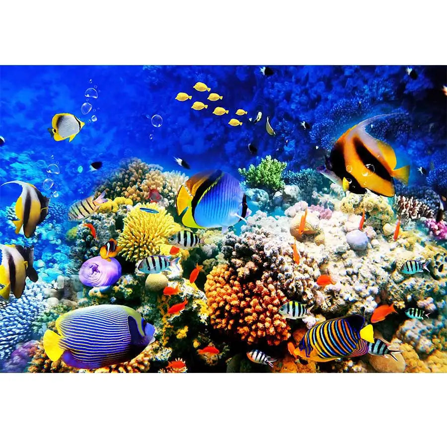 Underwater World Dolphin Coral Seaweed Seabed Aquarium Theme Photography Background Children Birthday Party Decor Backdrop