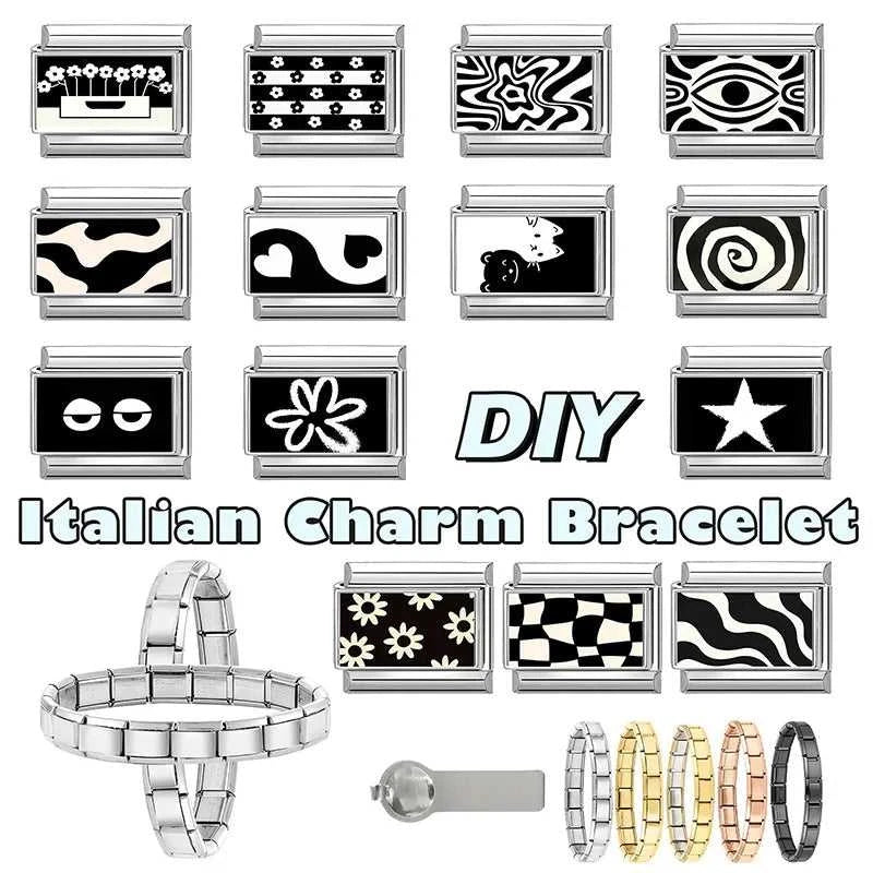 Creative Black Series Cute Rabbit Cat Heart Star Eye Lips Italian Charm Links Fit 9mm Stainless Steel Bracelet DIY Making Gifts The jack market .AU The jack market .AU Jewellery & Chains $ 52 200001034:200003757#A14;200007763:201336100