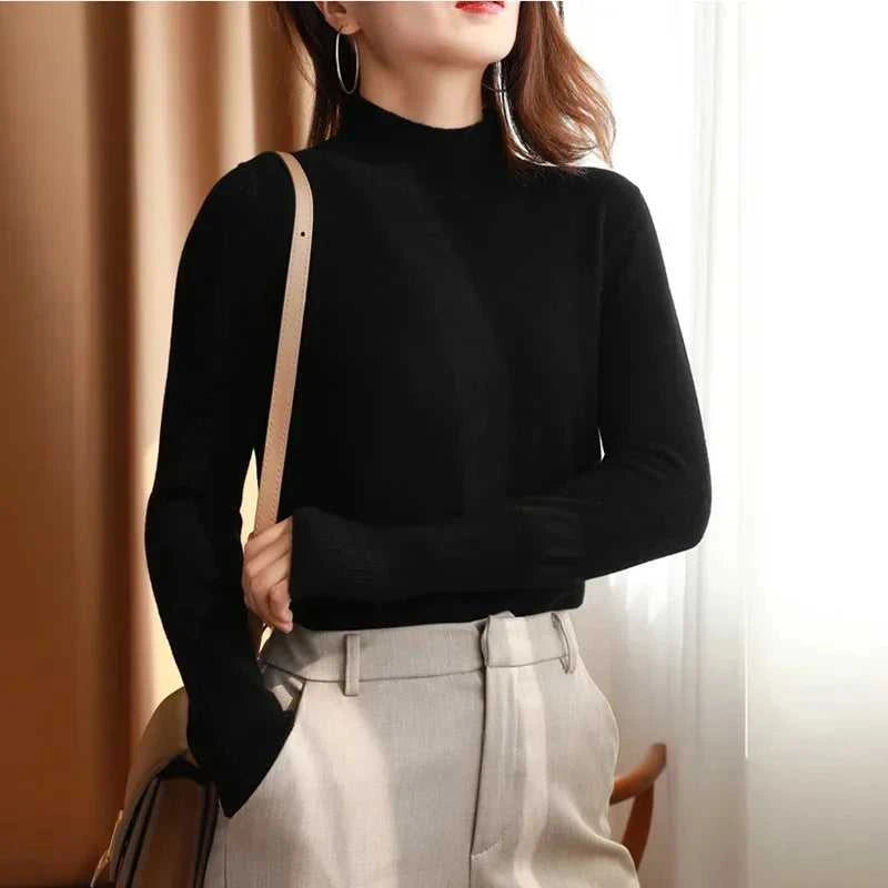 Autumn Winter chic Bottom Sweaters Women Fashion Turtleneck Pullover Slim Long Sleeve Knitted Jumpers Soft Warm Pull Femme Top The jack market .AU The jack market .AU $ 60 14:173#blue;5:200003528