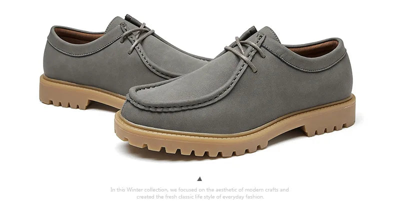 New 2025 Spring Autumn Outdoor Men's Walking Shoes Men Durable Sole Casual Loafers Male Fashion Cow Leather Footwear