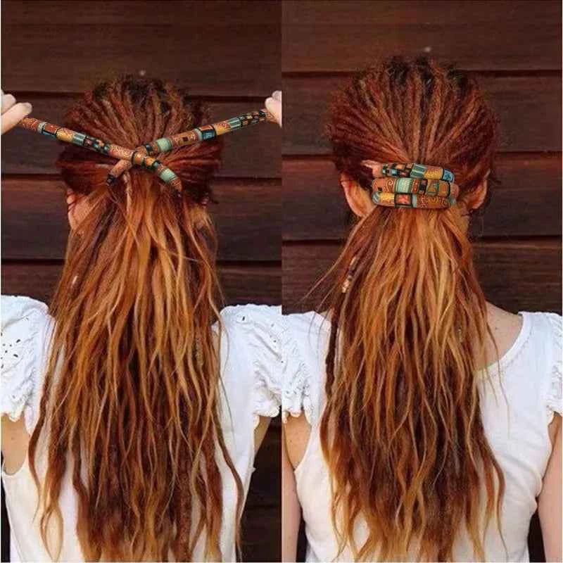 Colorful Dreadlocks Ponytail Hairpin - Bendable Ethnic Style Hair Bands for Creative Hair Styling