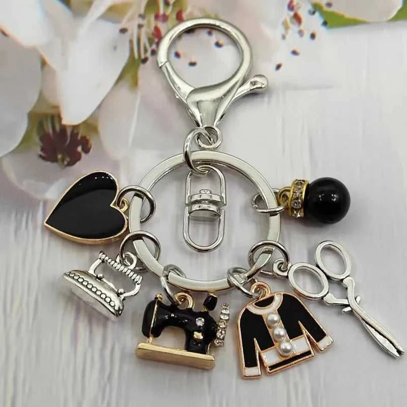 Fashion enamel sewing machine clothes tailor key chain scissors iron key chain women gift DIY jewelry handmade The jack market .AU The jack market .AU Jewellery & Chains $ 48 14:29#silver