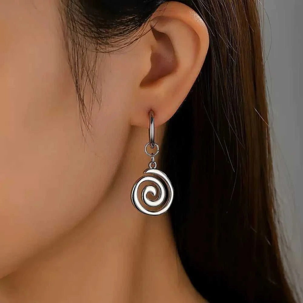 Grunge Jewelry Stainless Steel Swirl Earrings Cool Korean Charms Hoop Earrings for Women Goth Fashion Accessories Cute Punk The jack market .AU The jack market .AU Jewellery & Chains $ 47 200001034:361180#A