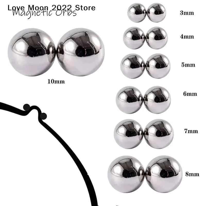 LM Magnetic Nipple Clamps - 2pcs Non-Piercing Strong Bondage Balls for Couples - Explore Your Sensuality