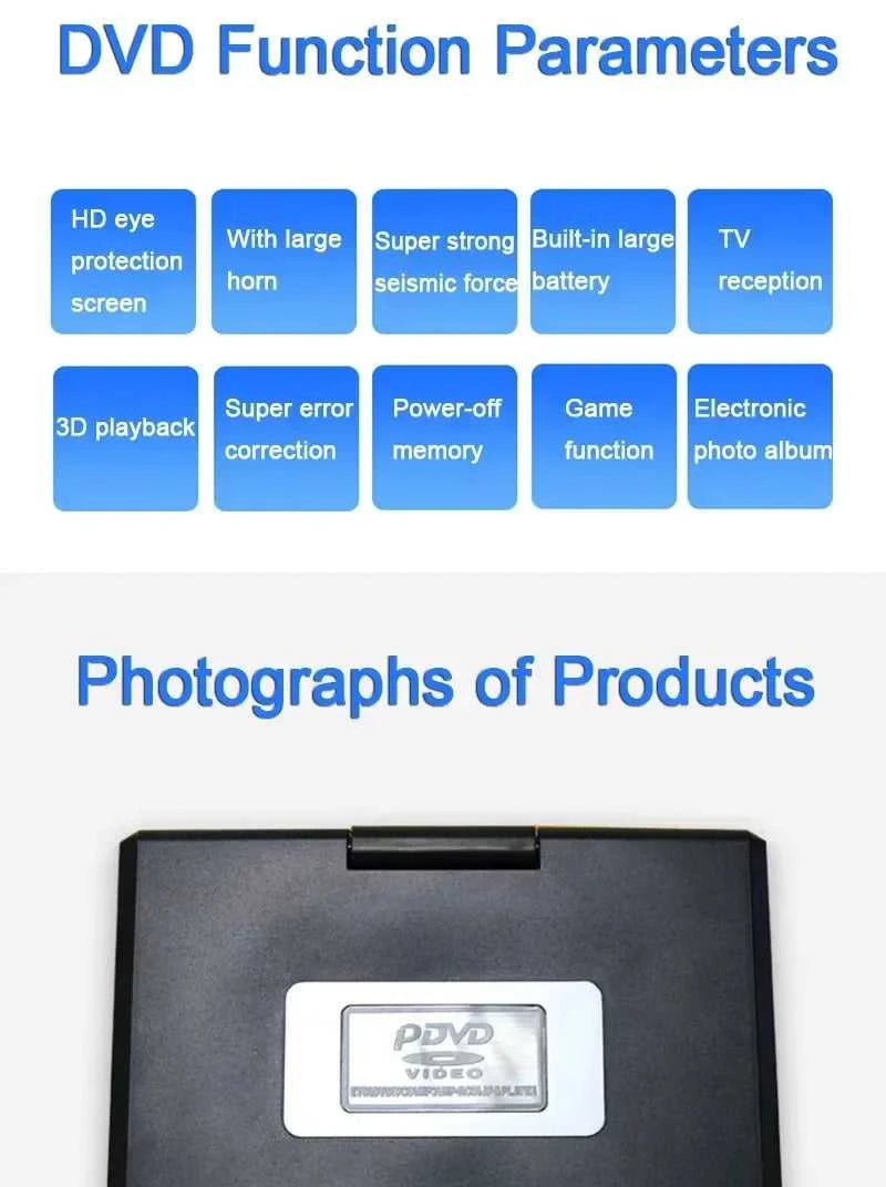 9.8 Inches Portable DVD Player High Clarity TV Function Built-in Card Reader Swivel Screen Mobile DVD Player for Travel The jack market .AU The jack market .AU Accessories Electronics $ 123 14:350853#7.8 inch UK Plug