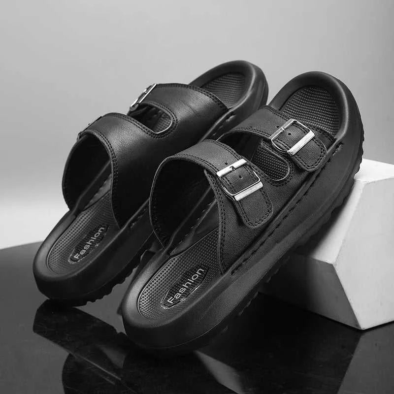 Italian Leather Double Buckle Cowhide Slippers for Men Hotel Beach Summer Shoes High Quality Slip on Light Flats Male Flip Flops The jack market .AU The jack market .AU Step Up Your Style: Trendy Shoes for Every Occasion! $ 90 14:193;200000124:100013888