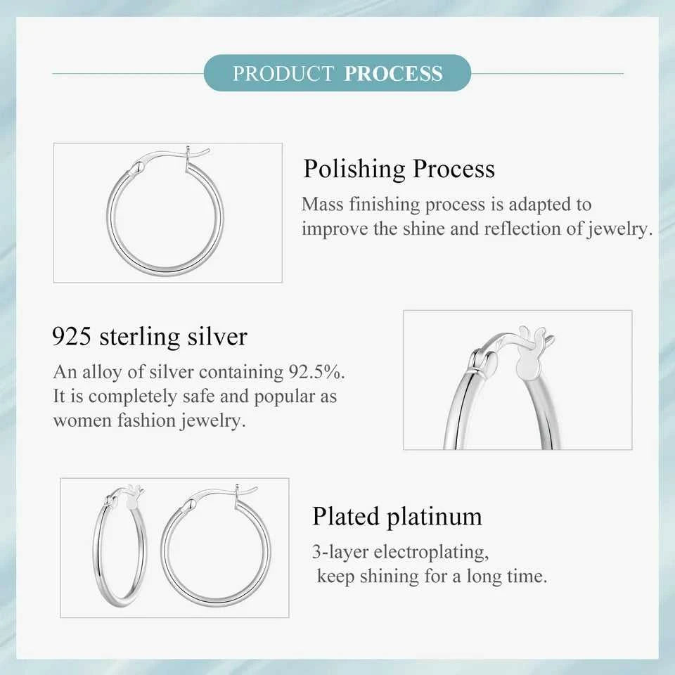 BAMOER 925 Sterling Silver Bold Classic Hypoallergenic Hoop Earrings, 14K White Gold Plated Glossy Tube Earrings for Women Gift The jack market .AU The jack market .AU Jewellery & Chains $ 65 200000226:365458#Gold - 21mm;200007763:201336100