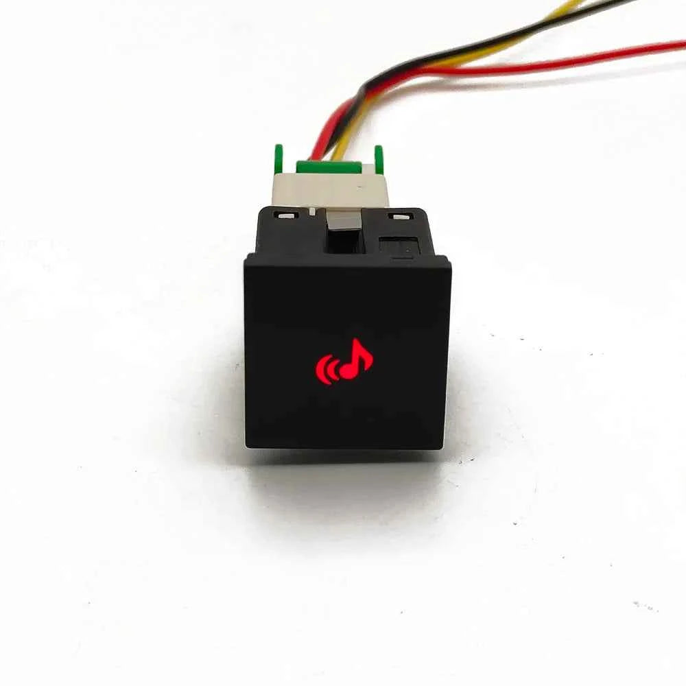24mm*24mm 1Pc Car Red LED Light DRL Power On Off Music Modified Switch Button With Wire For VW Golf 6 MK6 Jetta 5 MK5 Scirocco