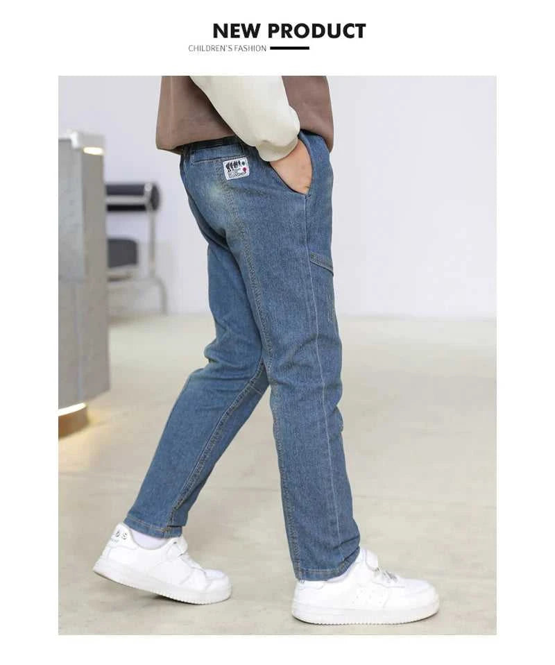 IENENS 4-11 Years Boys Slim Straight Jeans Children Denim Long Pants Kids Casual Trousers The jack market .AU The jack market .AU Mum & Kids: Essential Products for Every Family $ 37 14:771#Navy blue;200000463:200661900#6 Years