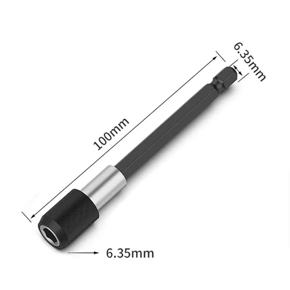 BrandName Self-Locking Hex Shank Screwdriver Bit Holder - Quick Release Magnetic Extension Rods (60/100/150mm)