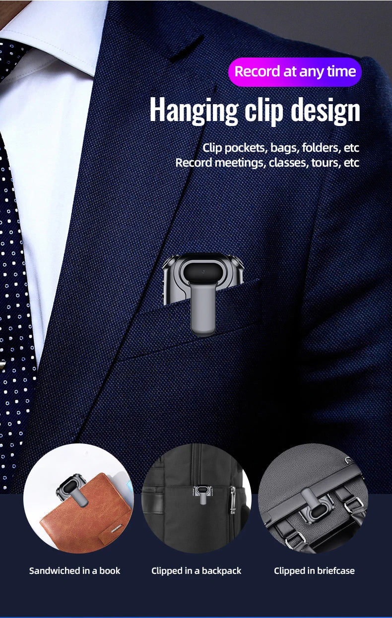 4-256GB Mini Clip Digital Camera Video Photo Audio Voice Recorder with Screen 1080P Bodycam Cam Smart Loop Recording Camcorder
