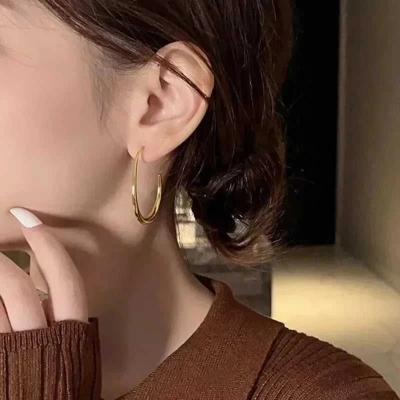 Gold Color Needle Geometric Oval Hoop Earrings for Women Simple Desgin Earrings Party Wedding Jewelry Hot Sale Hot Sale The jack market .AU The jack market .AU Jewellery & Chains $ 50 200001034:361187#Silver-J1