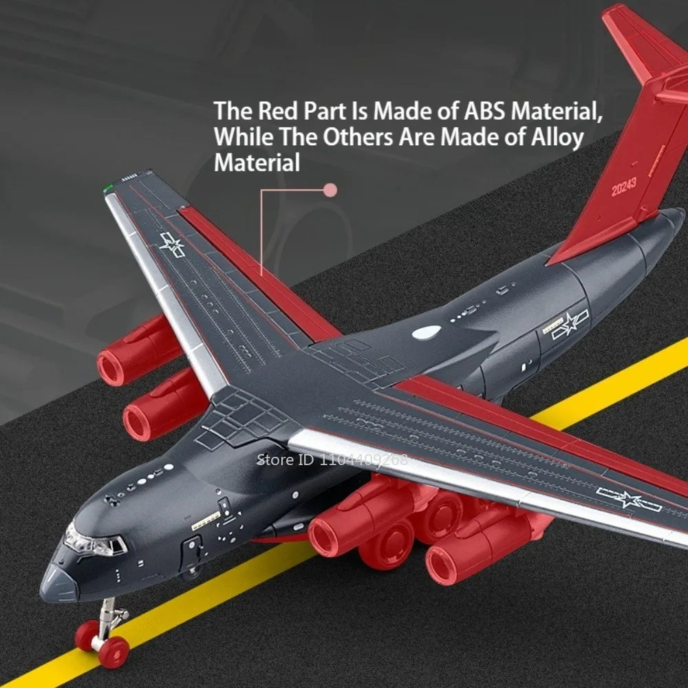 1:180 Y-20 Military Transport Plane Diecast Model – Pull Back with Sound & Light