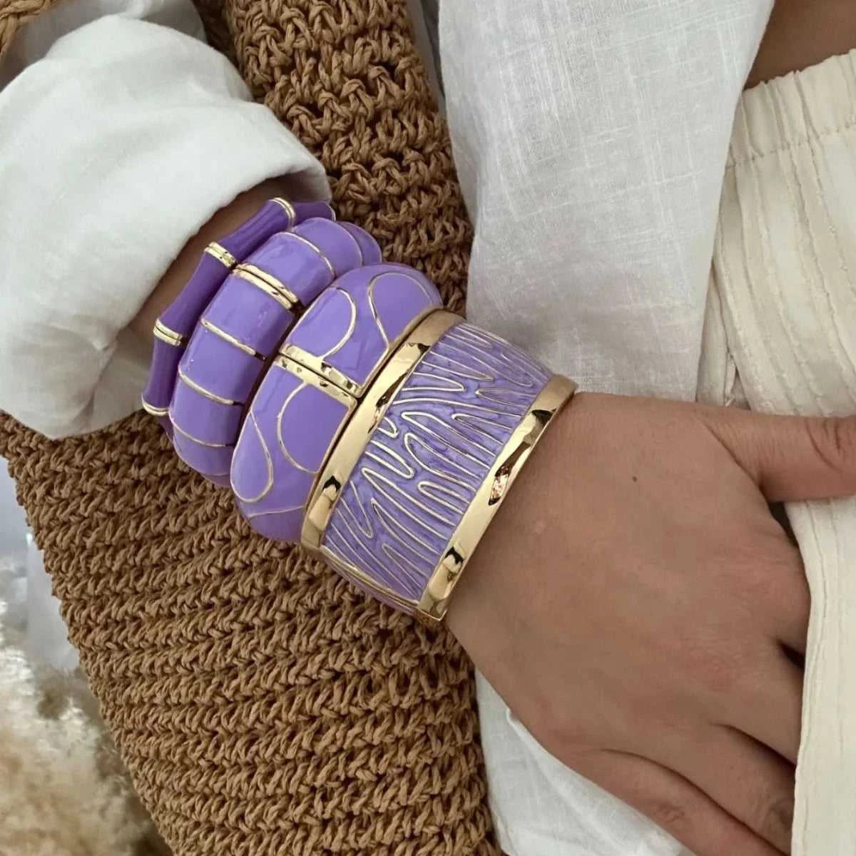 KMVEXO Irregular Purple Color Dripping Oil Zinc Alloy Enamel Bangles Geometric Wide Cuff Spring Bracelets For Women Jewelry ﻿ The jack market .AU The jack market .AU Jewellery & Chains $ 52 200001034:361181#35661-Purple