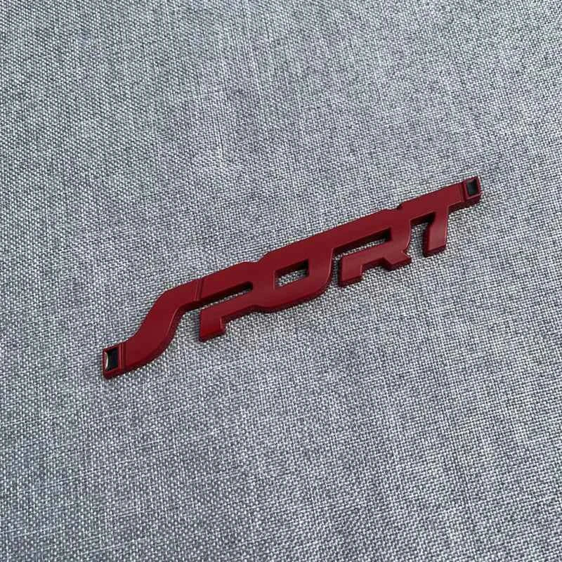 3D Metal Black Logo Sport Emblem Letters Sticker Car Front Grill Badge Trunk Decal For Sport Sticker Accessories