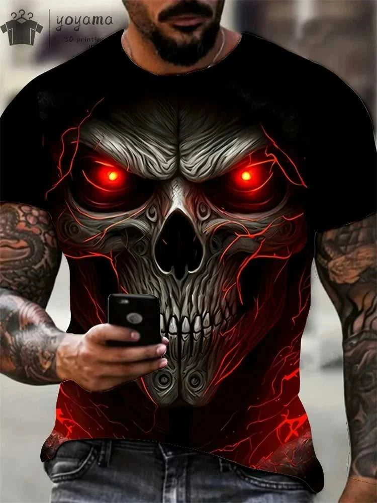 Men's Horror Skull Print T-Shirt 3D Print Vintage O-Neck Short Sleeve Fashion Oversized T-Shirts Men's Summer Street Clothing The jack market .AU The jack market .AU Men Fashion $ 25 14:771#P2TGL22WU;5:100014066
