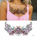 GlamInk Waterproof Flower & Butterfly Temporary Tattoos - Dazzling Chest & Waist Art for Confident Women