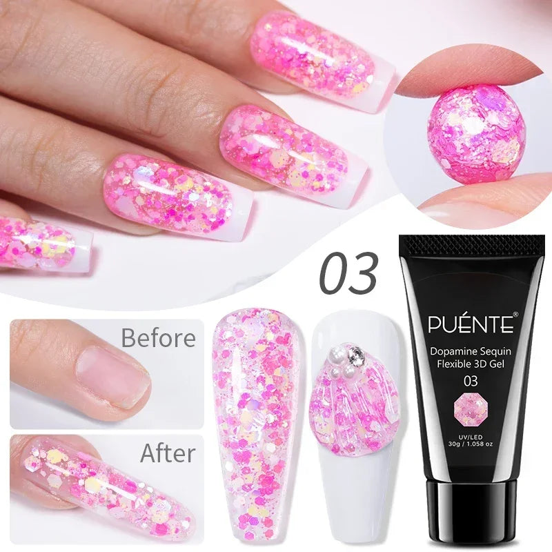BrandName Chrome Mirror Effect Gel Polish - 5ml Golden Silvery Metallic Liner for Stunning French Nail Art