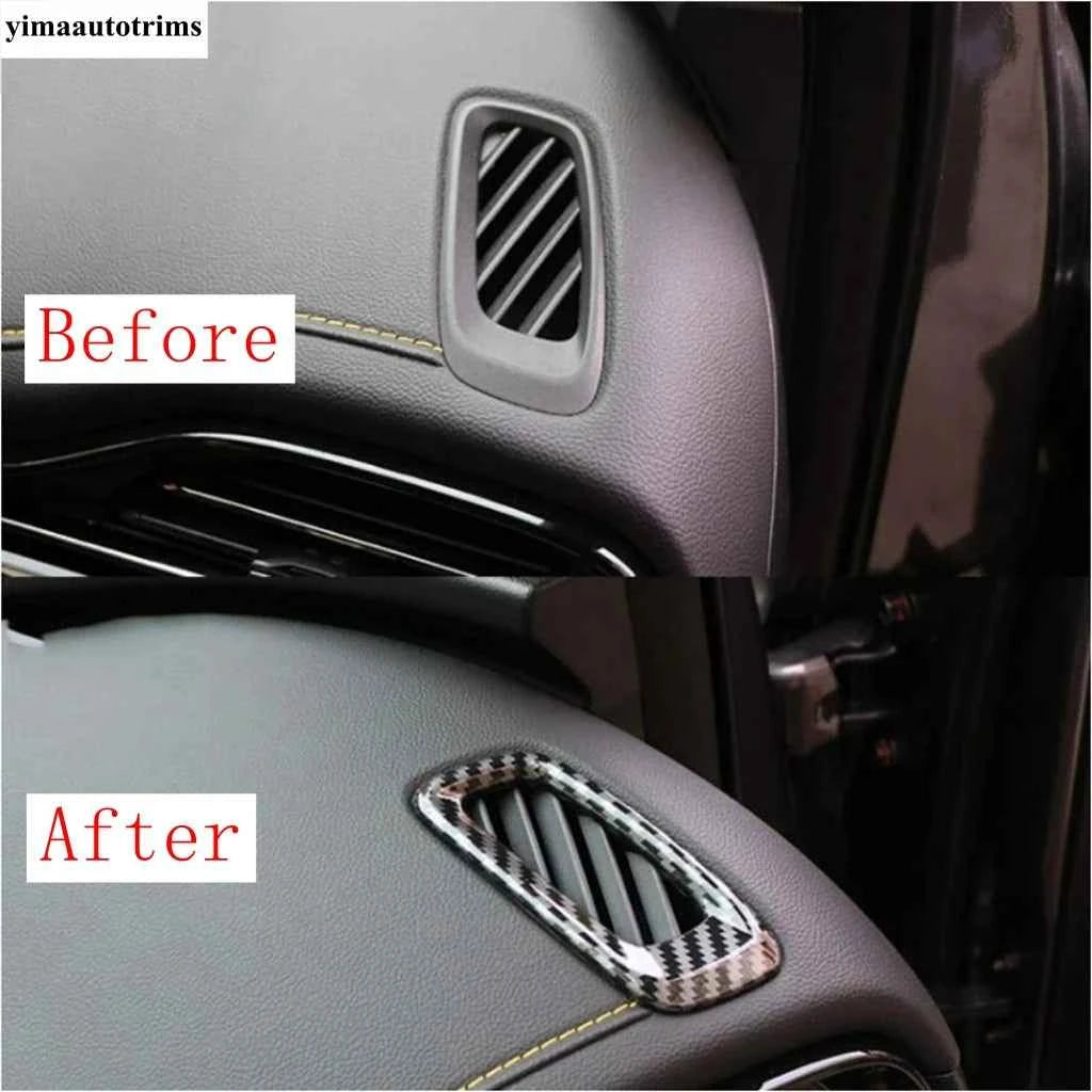 Dashboard AC Air Conditioning Outlet Vents Frame Cover Trim For GAC Trumpchi Empow 2022 - 2025 Carbon Fiber Accessories Interior