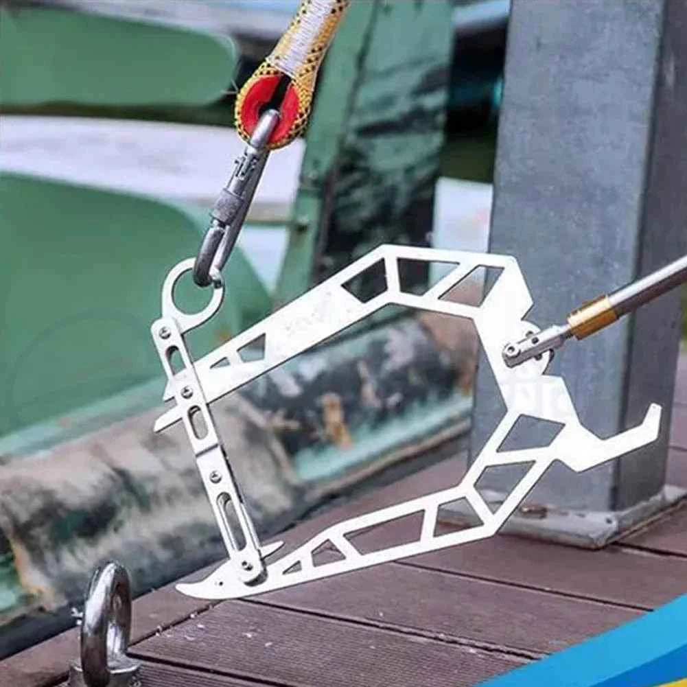 Portable Stop Ship Kayak Accessories Boat Tool Multi-Purpose Mooring Rope Dock Hook Stainless Steel Long-distance Threader