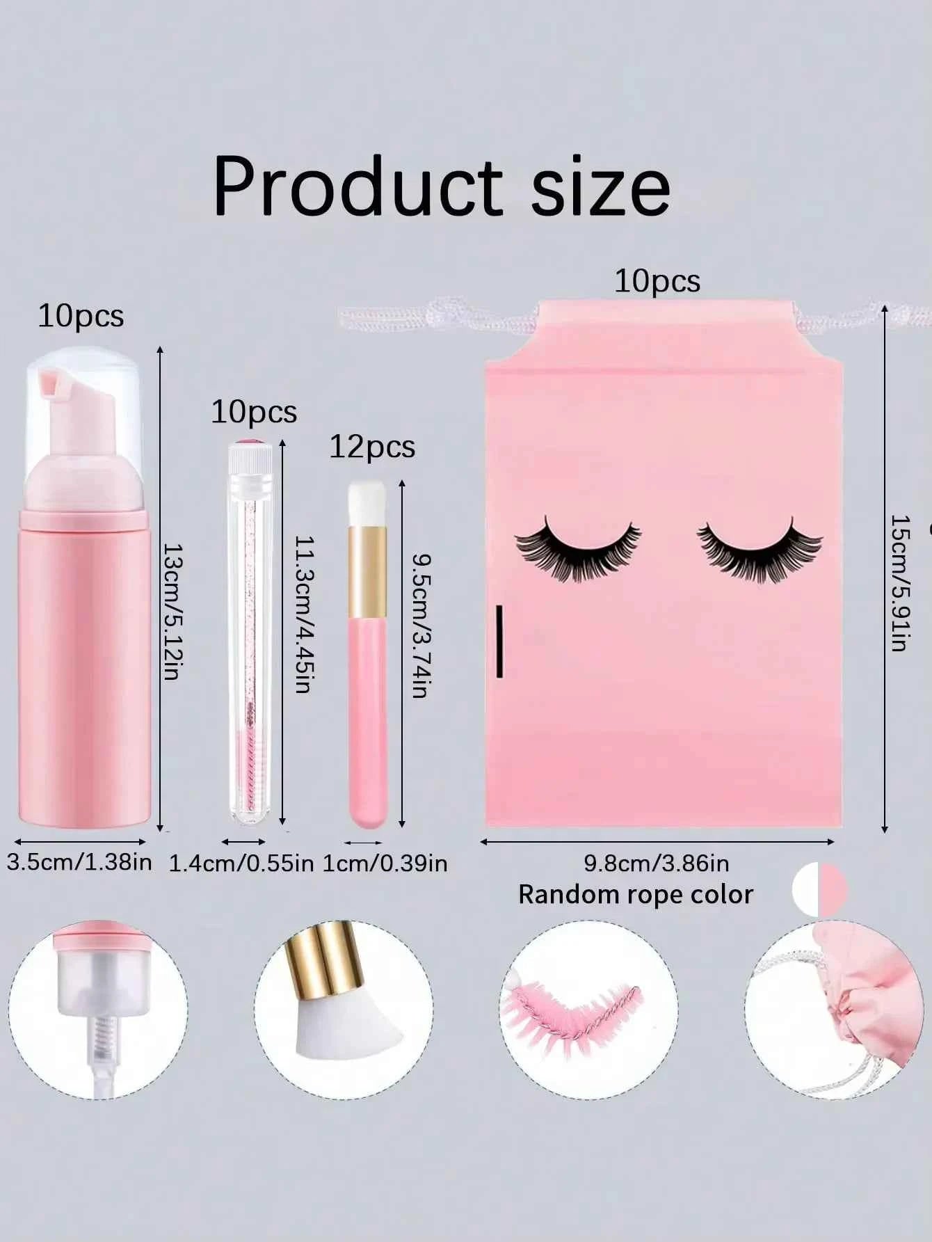 LuxeLash Cleaning Set: 42 Pcs for Ultimate Lash Care with Foam Pump Dispensers, Deep Cleaning Brushes & Eyelash Extensions