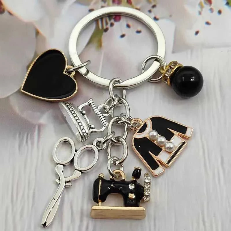 Fashion enamel sewing machine clothes tailor key chain scissors iron key chain women gift DIY jewelry handmade The jack market .AU The jack market .AU Jewellery & Chains $ 48 14:29#silver