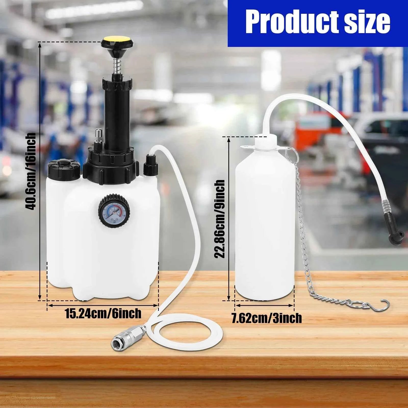 Car Manual Brake Fluid Bleeder Kit 3L Vacuum Brake Pressure Fluid Pump Professional Brake Flush Machine Pneumatic Brake Bleeder