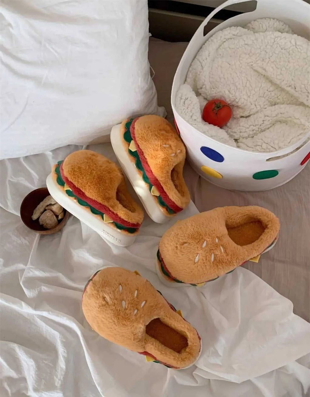 Funny Cute Hamburger Home Slippers Shoes For Men And Women Indoor Household Slippers Warm And Non Slip Winter Fun Couple Cotton The jack market .AU The jack market .AU Step Up Your Style: Trendy Shoes for Every Occasion! $ 75 14:366#Package Cute Burger;200000124:201446565
