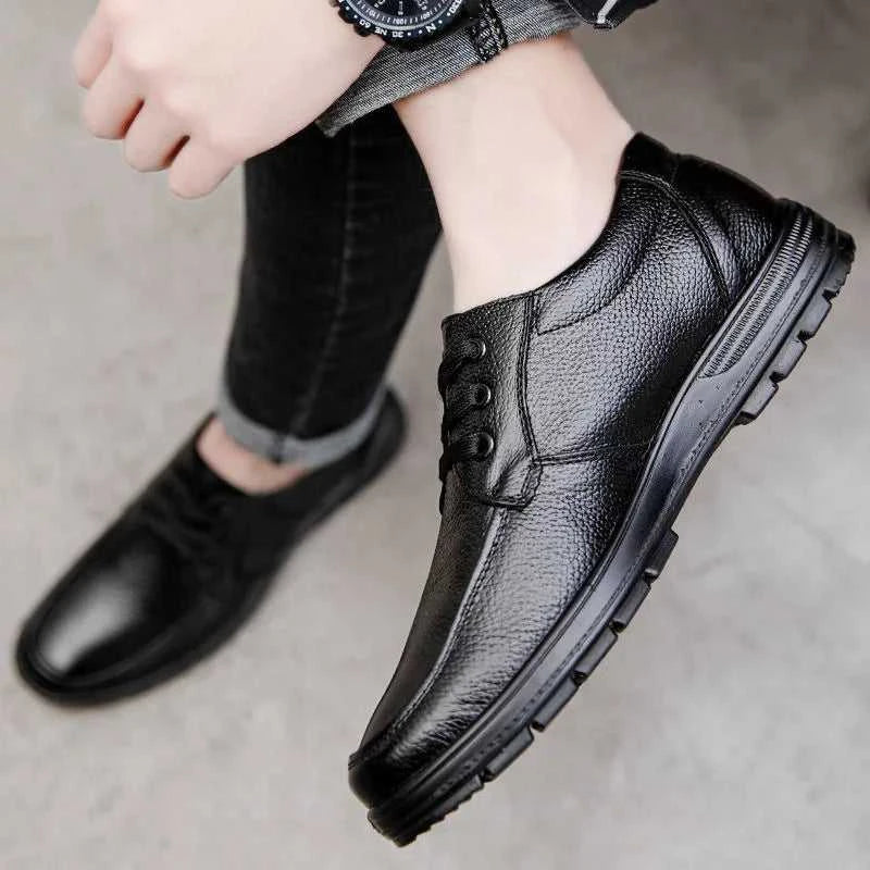Genuine Leather Shoes Flat Mens Casual Shoes Cowhide Business Brand Male Footwear Soft Comfortable Black The jack market .AU The jack market .AU Step Up Your Style: Trendy Shoes for Every Occasion! $ 80 14:193#Black;200000124:200000364