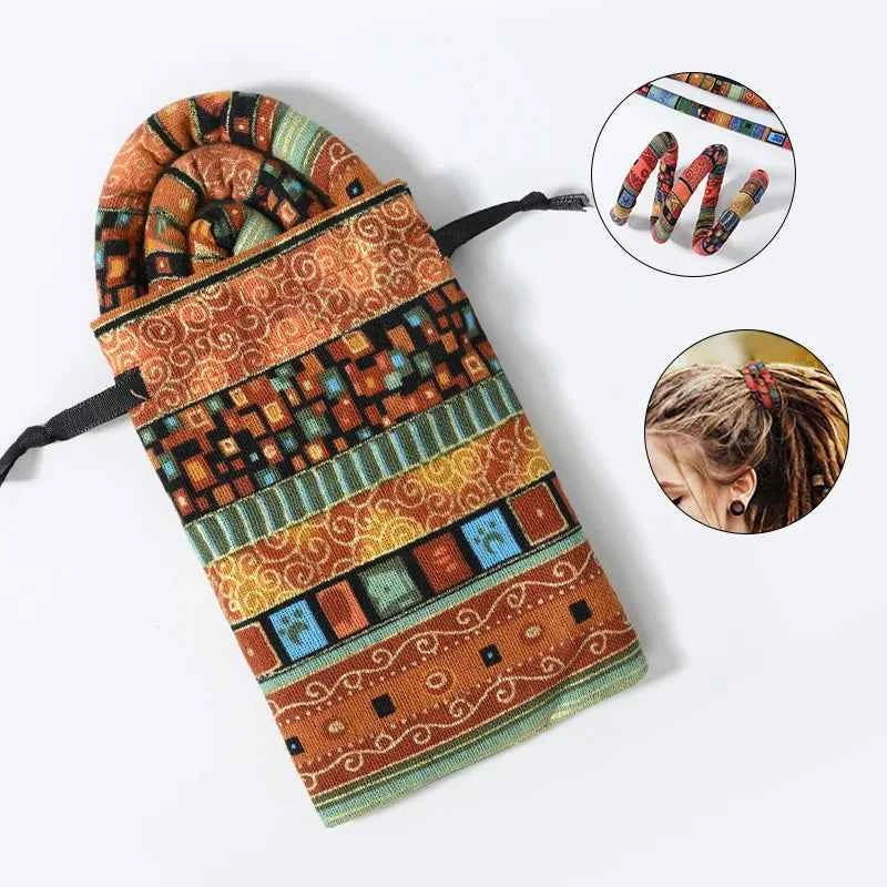 Colorful Dreadlocks Ponytail Hairpin - Bendable Ethnic Style Hair Bands for Creative Hair Styling