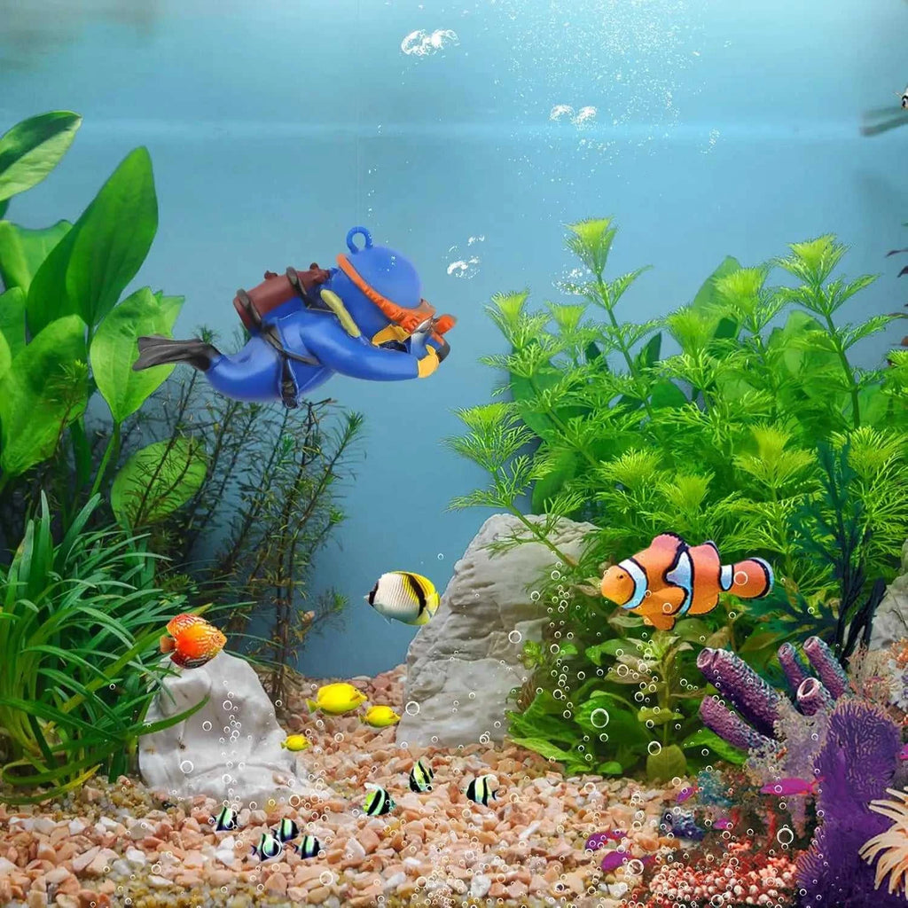 Fish Tank Decoration Creative Floating Diver Ornaments Set Blue Guy Figurines for Underwater Scenery Bottom Aquarium Decor The jack market .AU The jack market .AU Fishing Gear $ 21 14:496#J