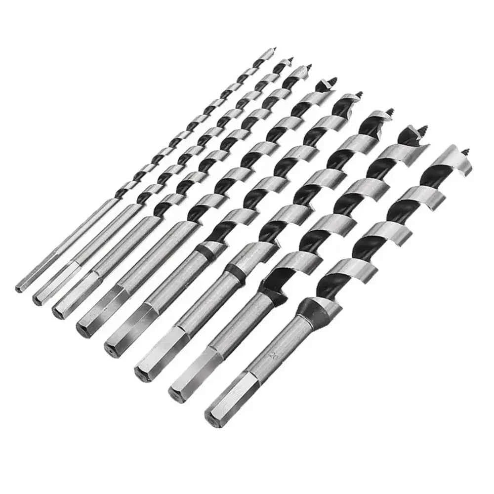 Krachtige 8Pcs 230mm Auger Drill Bit Set 6/8/10/12/14/16/18/20mm for Wood Hex Shank Length Deep Woodworking Drill Bit