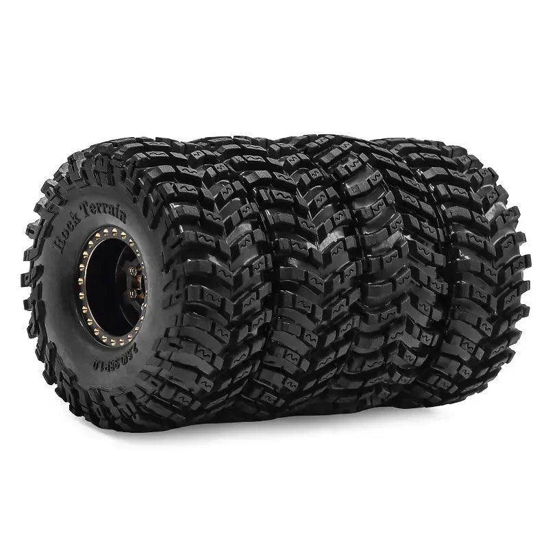4pcs 63mm 1.0" Metal Beadlock Wheel Tire Set For 1/18 RC Crawler Car  SCX24 FMS Ascent-18  Upgrade Parts Accessories
