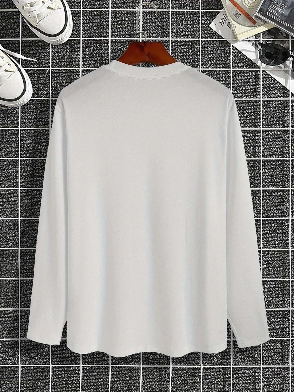 Men's 100% pure cotton loose and comfortable casual sports bear pattern printed round neck long sleeved T-shirt top The jack market .AU The jack market .AU Men Fashion $ 35 14:29#CX177-bai;5:100014065