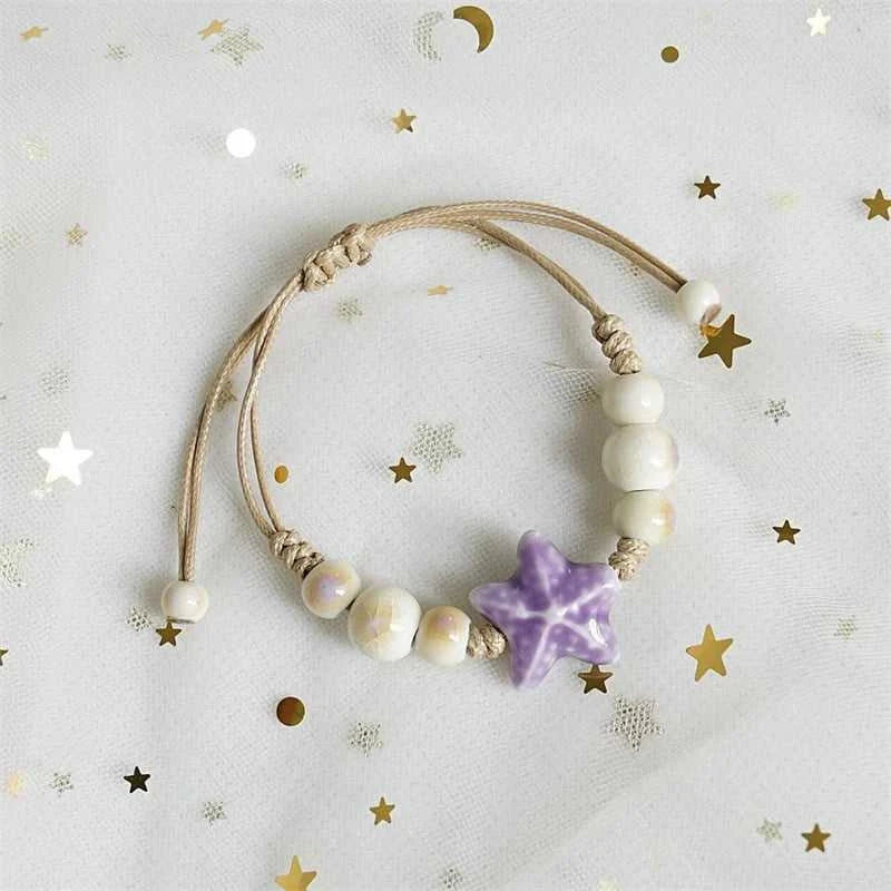 Bohemia Cute Ceramic Starfish Beads Bracelet For Women Handmade Braided Rope Beaded Bracelets Summer Beach Party Charm Jewelry The jack market .AU The jack market .AU Jewellery & Chains $ 46 200001034:361188#BR26Y0107-3