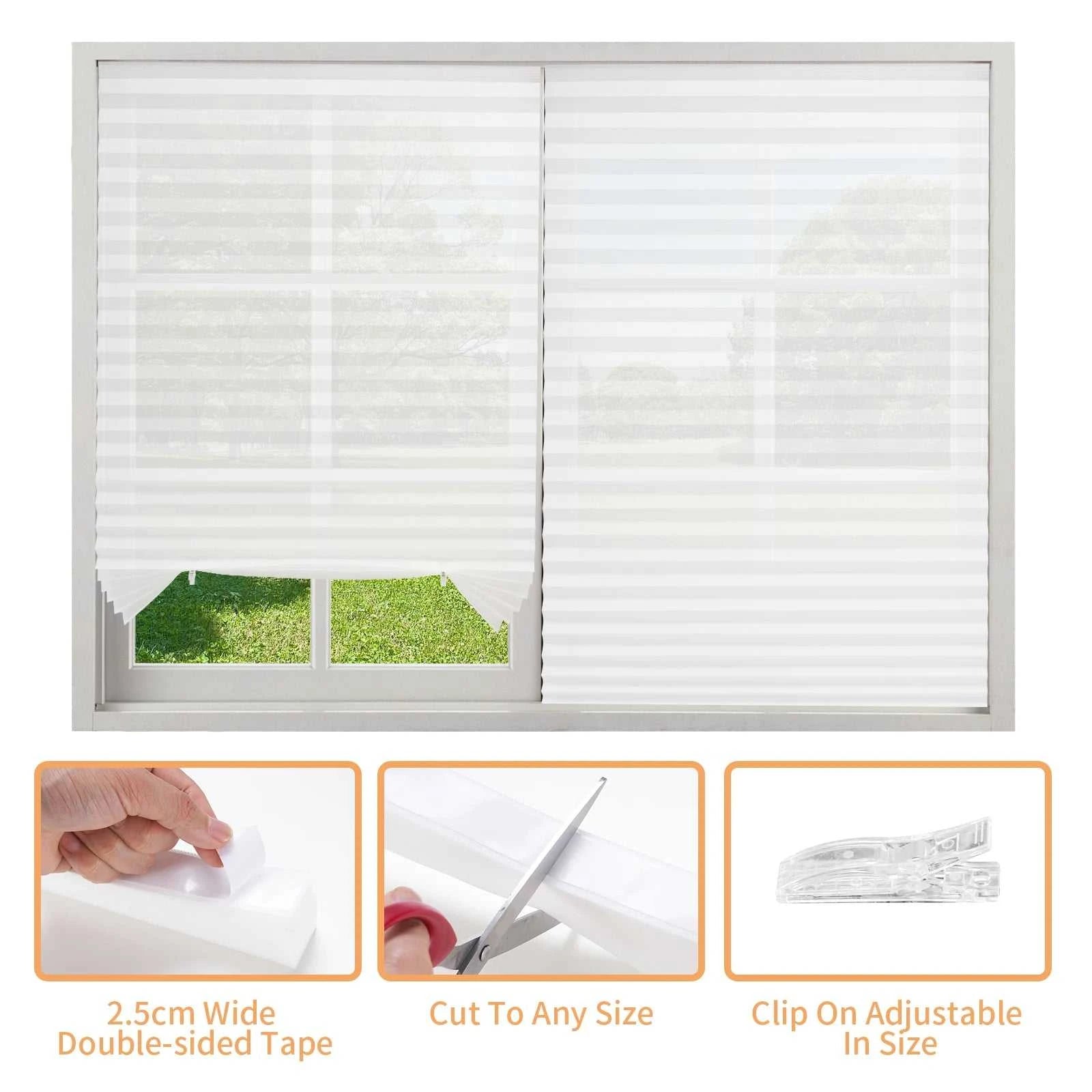 Window Blind Self Adhesive Pleated Blinds Cordless No Drill Light Filtering Bedoom Darkening Blackout Shades for Home Travel The jack market .AU The jack market .AU Home $ 53 14:201504127#Grey Full blackout