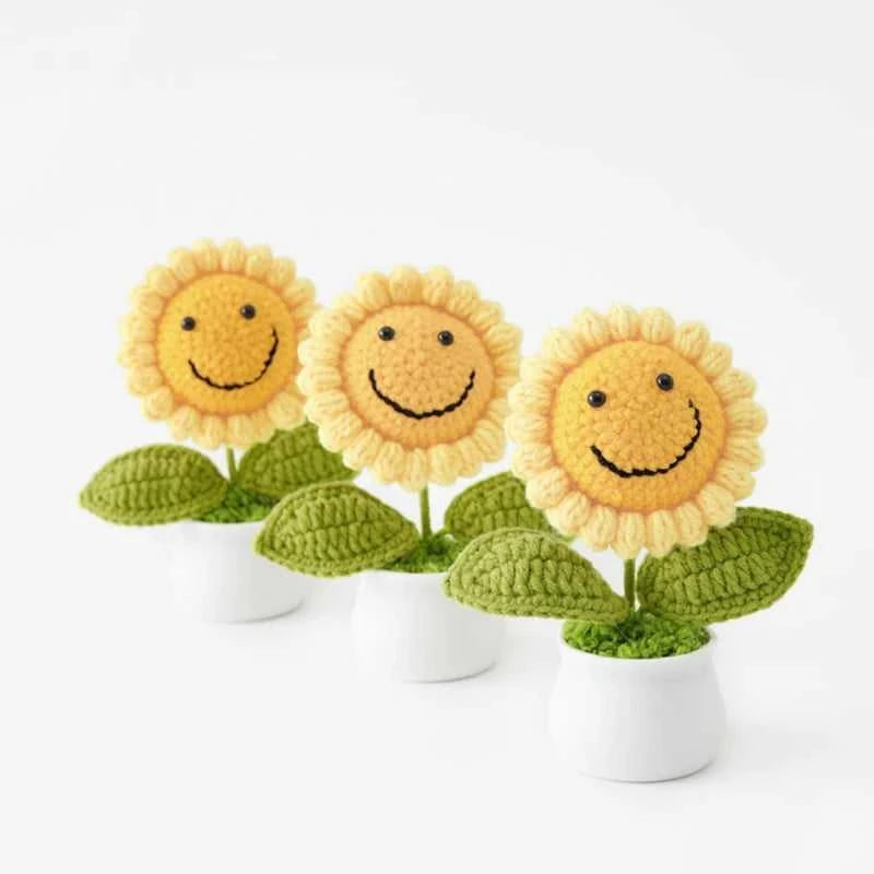 Sunflower Crochet Flower Artificial Hand Woven Flowers Finished Girasol Crochet Plants Wedding Guest Gifts Desktop Decoration The jack market .AU The jack market .AU $ 23 14:200013901#S27