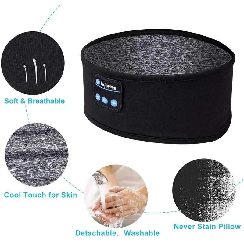 Bluetooth Earphones Sports Sleeping Headband Elastic Wireless Headphones Music Eye Mask Wireless Bluetooth 5.0 Headset Headband The jack market .AU The jack market .AU Accessories Electronics $ 53 14:193#Black