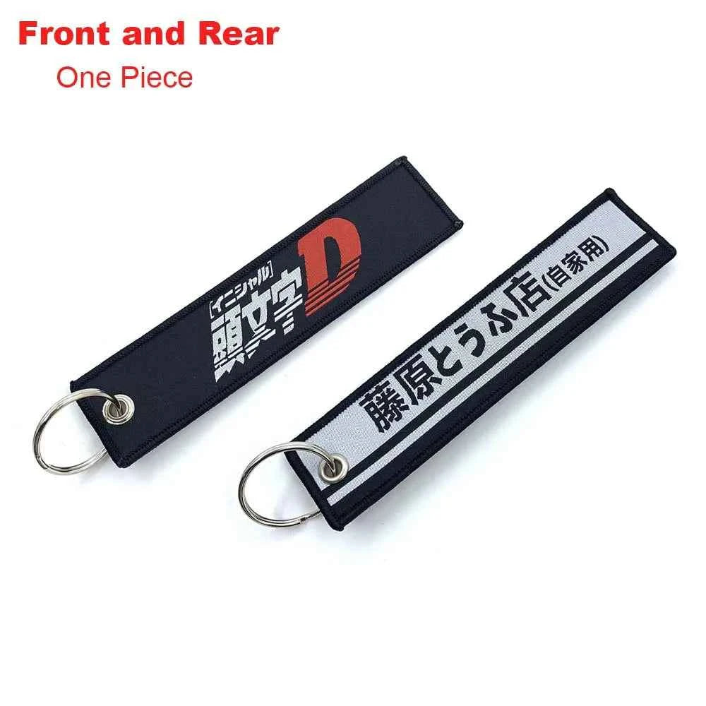 JDM Racing Keyring Embroidered Nylon Fabric Keychain Moto Keychain Car Key Tags for Nos Nightkids Keychain Motorcycle Initial D