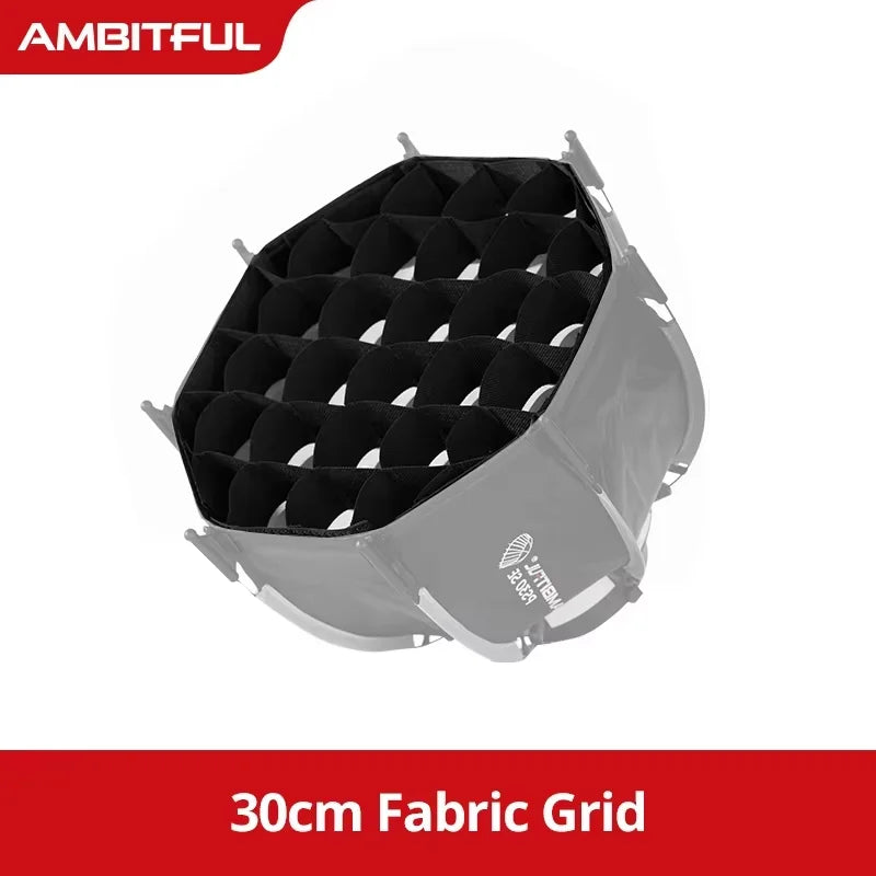 AMBITFUL PS30/PS50 SE 30cm 55cm mini Quickly Release Bowens Mount Octagon Softbox + Honeycomb Grid Outdoor SoftBox for LED Flash
