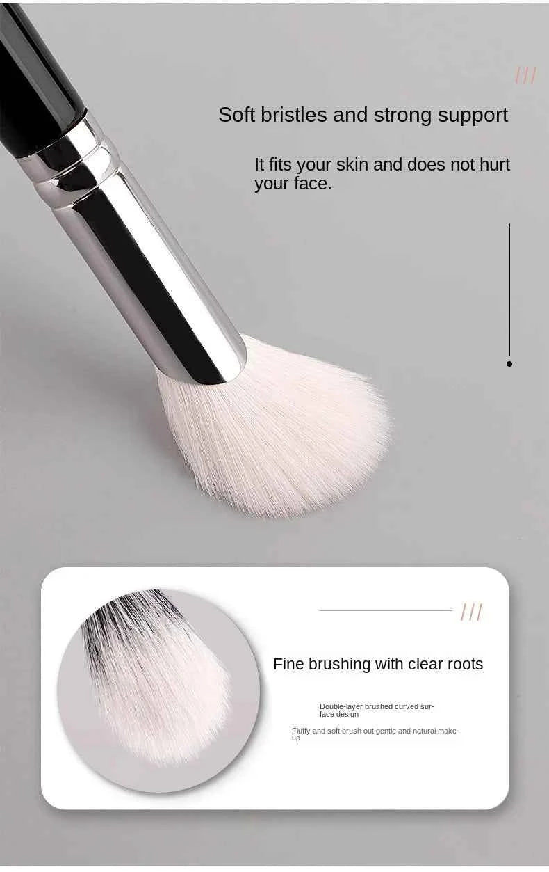 Goat Hair Blusher Brush Mimics Fingertip Aplication Stippling Powder Blusher Makeup Brushes Goat Hair Blush Make Up Tools