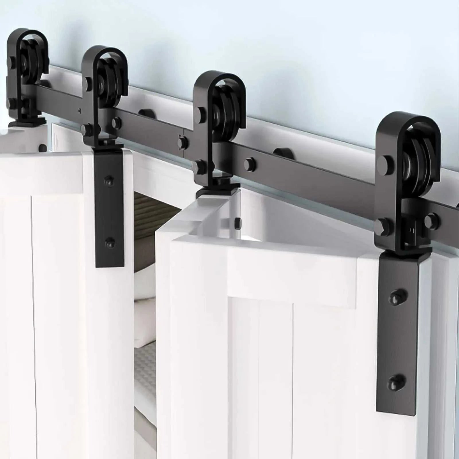 Heavy Duty Bi-Folding Sliding Barn Door Hardware Kit Quiet Side-Mounted Roller – 2/4 Bifold Doors For Closet Laundry Bedroom The jack market .AU The jack market .AU Home $ 131 14:365458#52in for 4 Doors;200007763:201336106