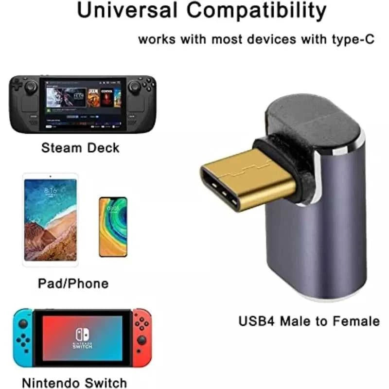 90 Degree Right Angle USB C Male Adapter to USB C Female Adapter With 40 Gbps PD 100W 8K@60Hz Video Compatible For Steam Deck The jack market .AU The jack market .AU Accessories Electronics $ 49 <none>