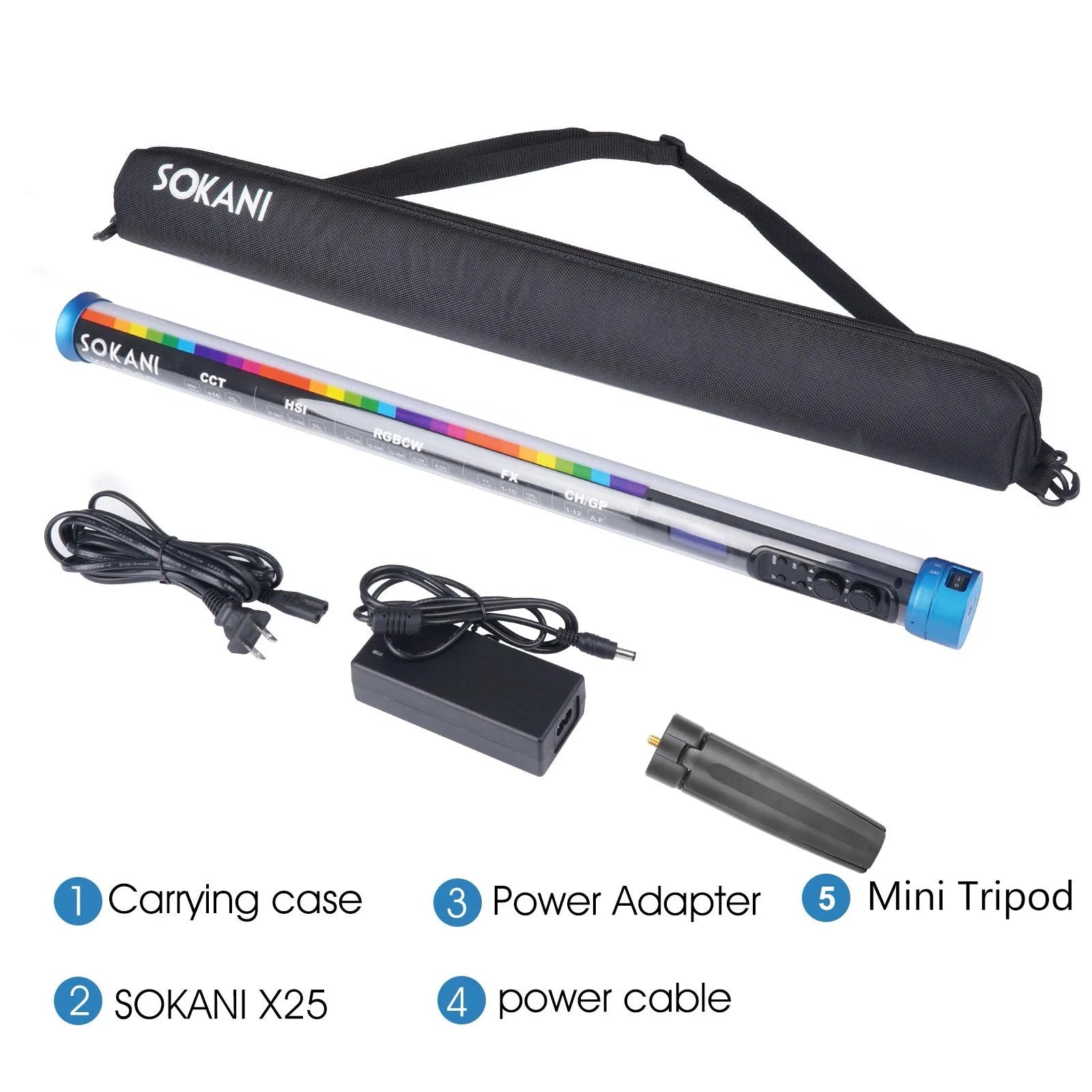 Sokani X25 X8 X15 Handheld RGB Colorful Stick Light LED Light Wand CRI 95+ 2800K-10000K 3000mAh APP Control For YouTube Tiktok