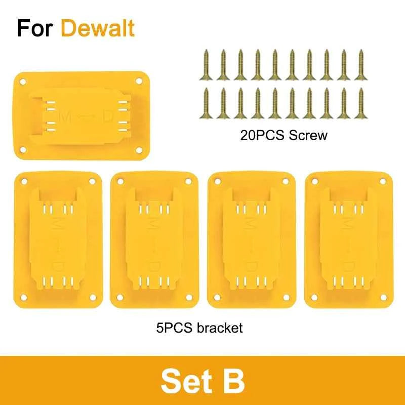 Dewalt/Makita/Milwaukee Battery Storage Rack - 5/10 Pack Wall Mount Bracket for 14.4V & 18V Li-ion Batteries