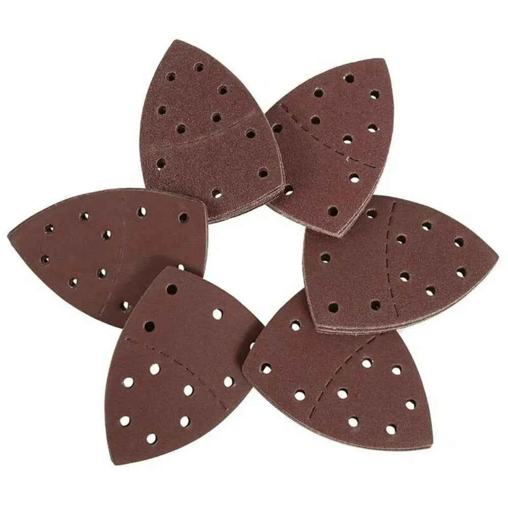 BrandName Triangle Sandpaper Pads - 10Pcs Durable 11-Hole Design for Precision DIY Projects & Orbital Sanders