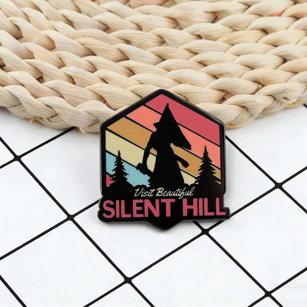 Pyramid Head Visits Beautiful Silent Hill Enamel Pin Horror Game Brooch Retro Sunset Badge Backpack Accessory Fan Halloween Gift The jack market .AU The jack market .AU Home $ 21 <none>