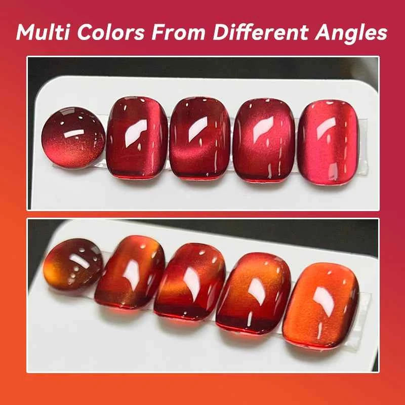 UR SUGAR 15ml  Autumn Winter Red Cat Magnetic Gel Nail Polish White Dopamine Nail Sparkling Glitter Soak Off UV LED for Manicure