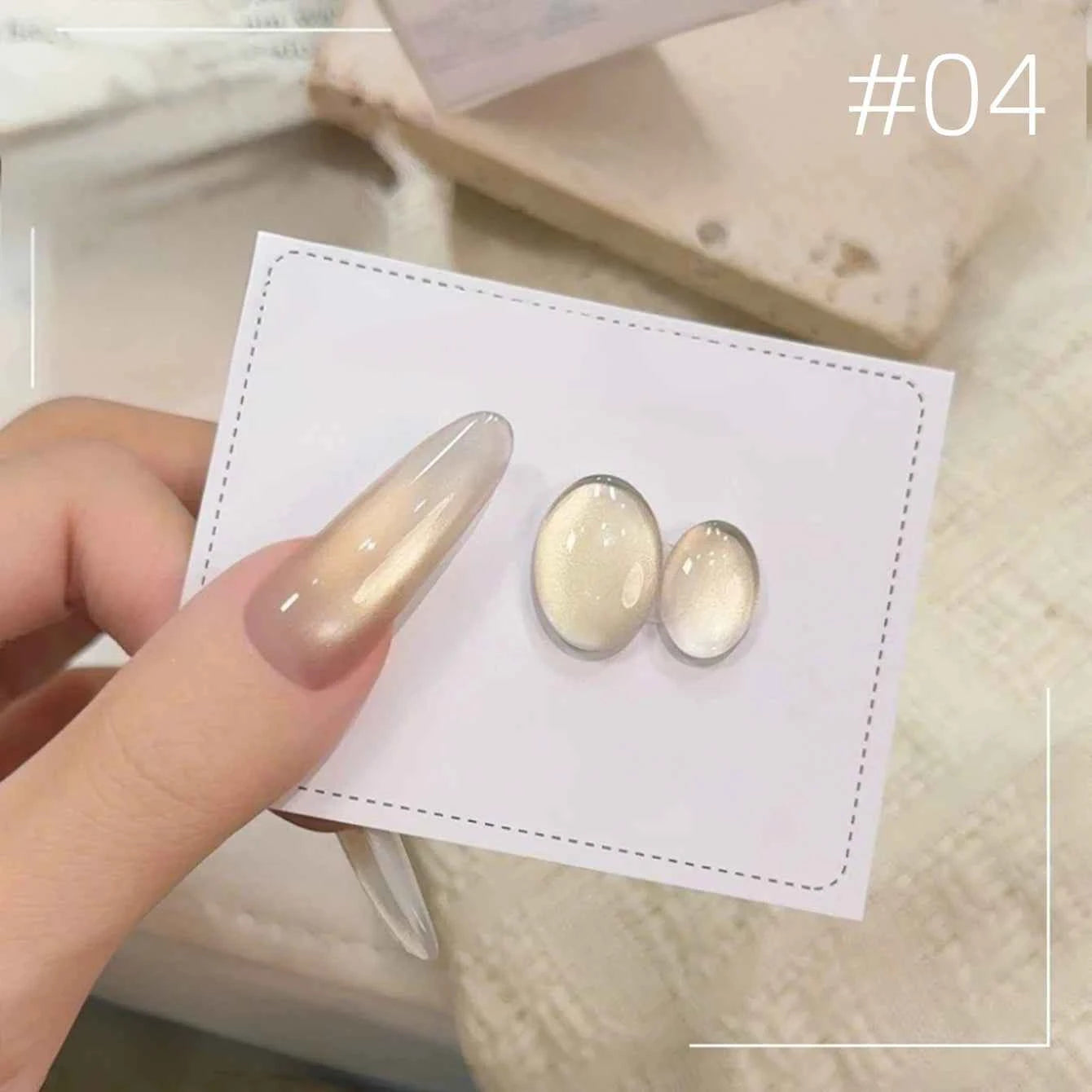 10ML 1-8pcs 2026 New Style Clear Universal White Glass Beads Cat Eye Magnet Gel Nail Polish Suitable For Toe Nails White Nails